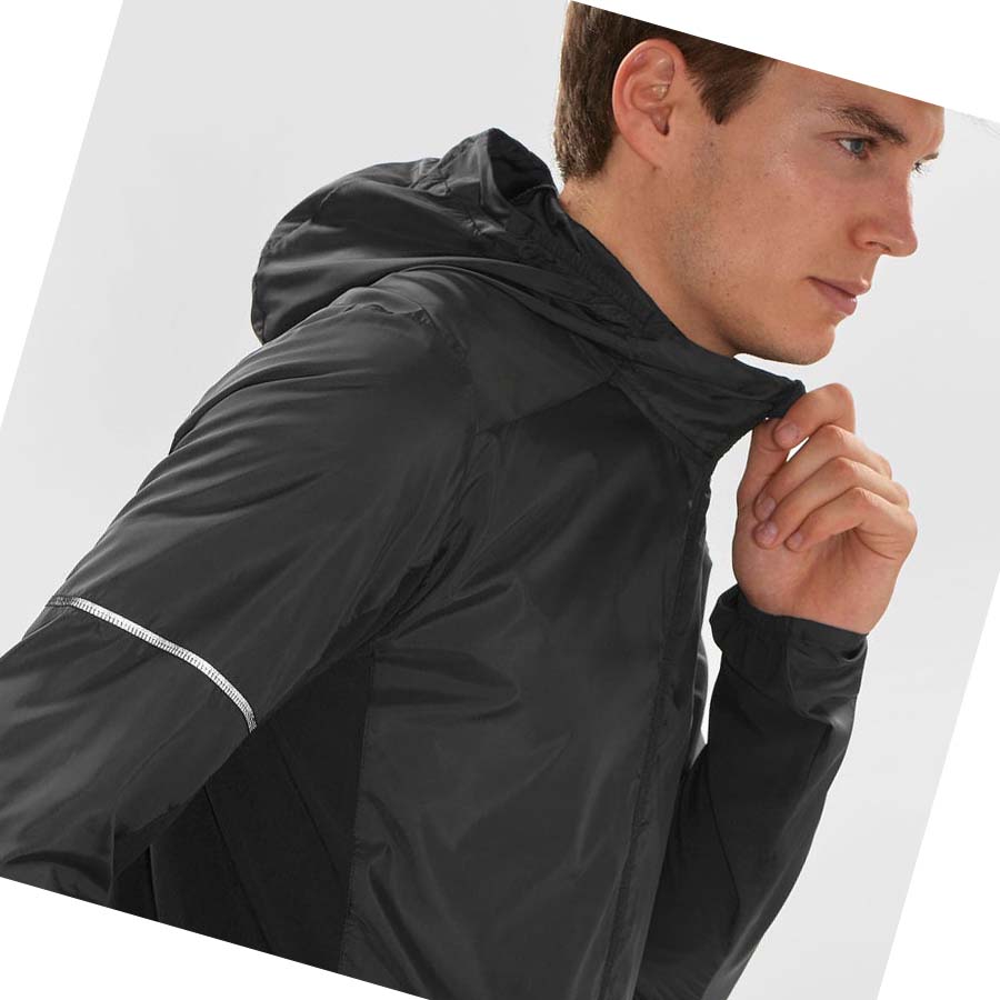 Chaquetas Salomon AGILE WIND WINDBREAKERS Hombre Negros | MX 3268JPQ